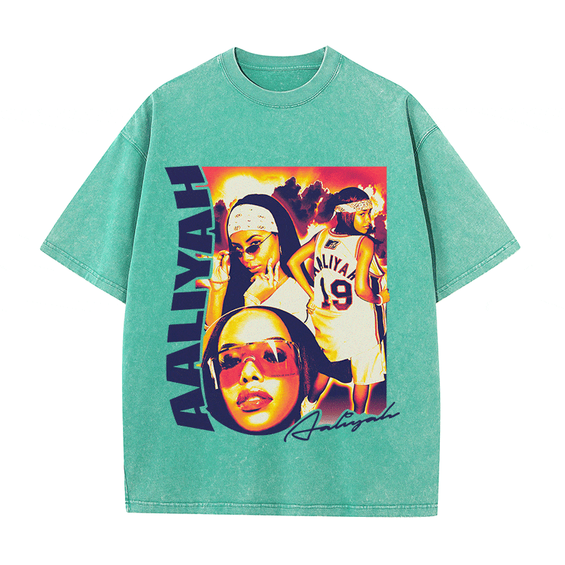 RDMCLOTHINGART tapestry hoodie AALIYAH HEAVY WEIGHT COTTON TEE-9029