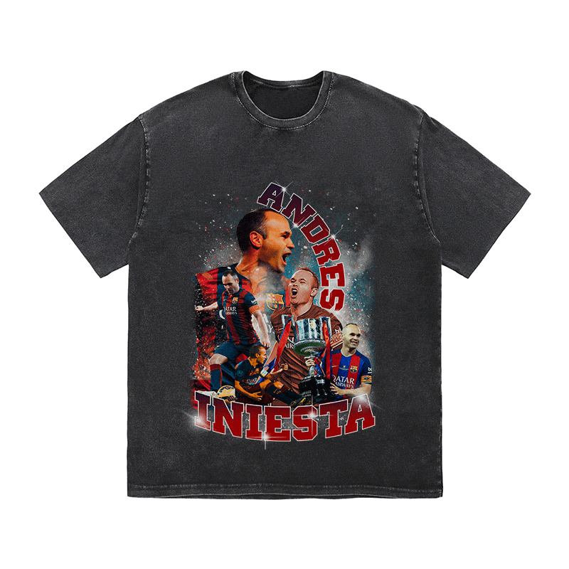RDMCLOTHINGART tapestry hoodie ANDRES INIESTA HEAVY WEIGHT COTTON TEE-9146