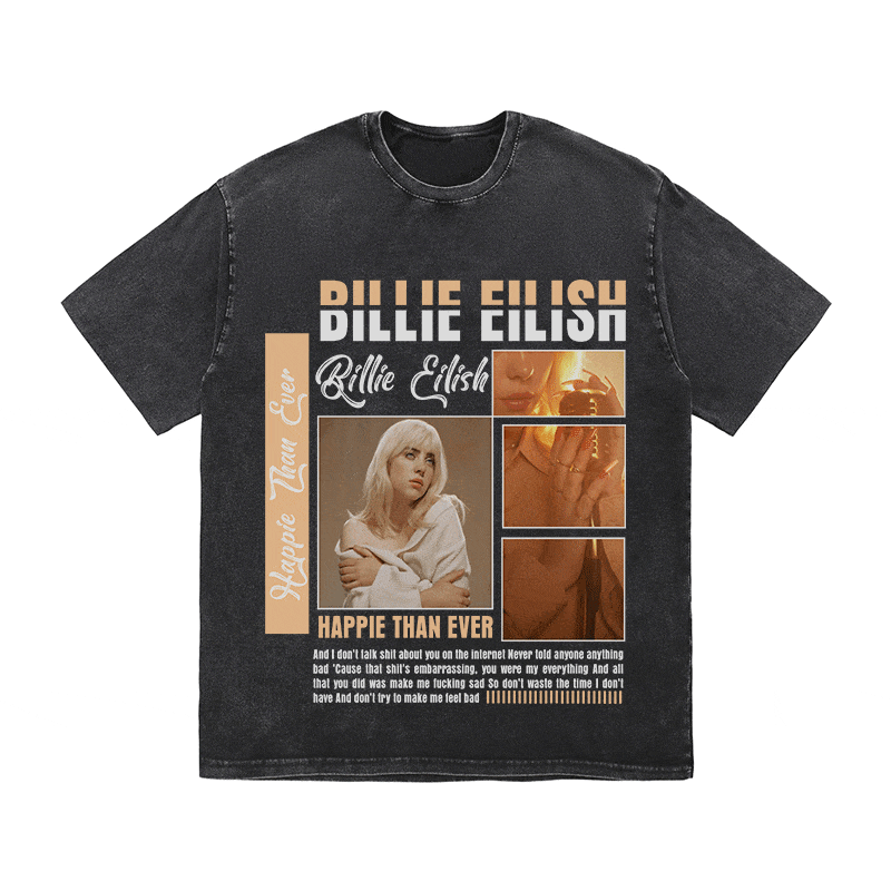 RDMCLOTHINGART tapestry hoodie BILLIE EILISH HEAVY WEIGHT COTTON TEE-8990