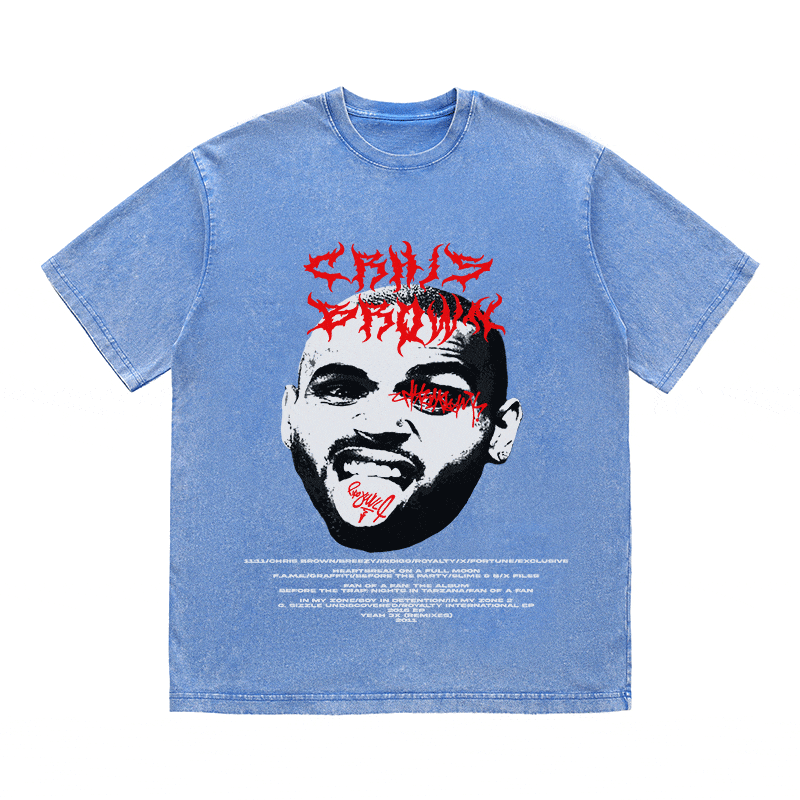 RDMCLOTHINGART tapestry hoodie CHRIS BROWN HEAVY WEIGHT COTTON TEE-8926