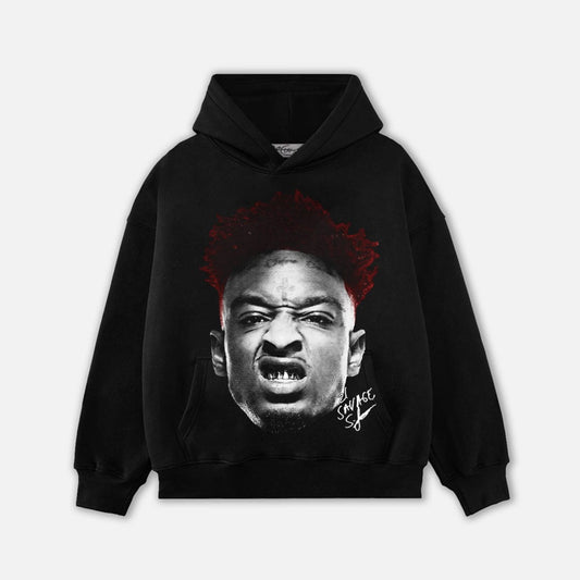 21SAVAGE HEAD HOODIE-1073 - RDMCLOTHINGART