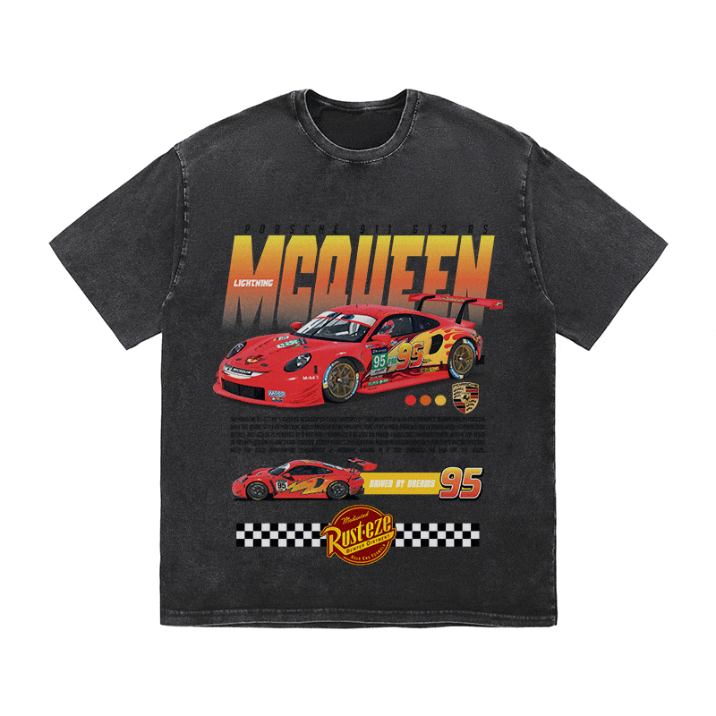 RDMCLOTHINGART tapestry hoodie 911 MCQUEEN HEAVY WEIGHT COTTON TEE-8838
