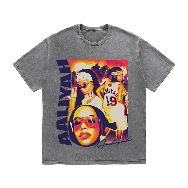 RDMCLOTHINGART tapestry hoodie AALIYAH HEAVY WEIGHT COTTON TEE-9029