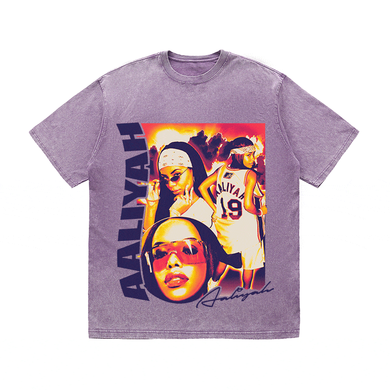 RDMCLOTHINGART tapestry hoodie AALIYAH HEAVY WEIGHT COTTON TEE-9029