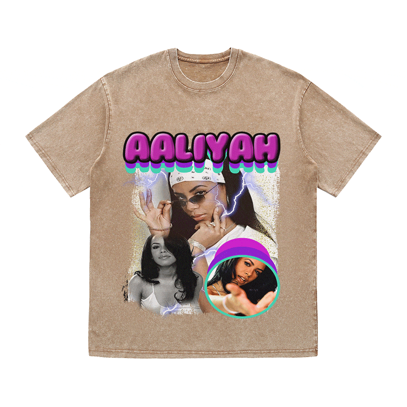 RDMCLOTHINGART tapestry hoodie AALIYAH HEAVY WEIGHT COTTON TEE-9113