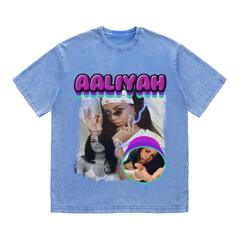 RDMCLOTHINGART tapestry hoodie AALIYAH HEAVY WEIGHT COTTON TEE-9113