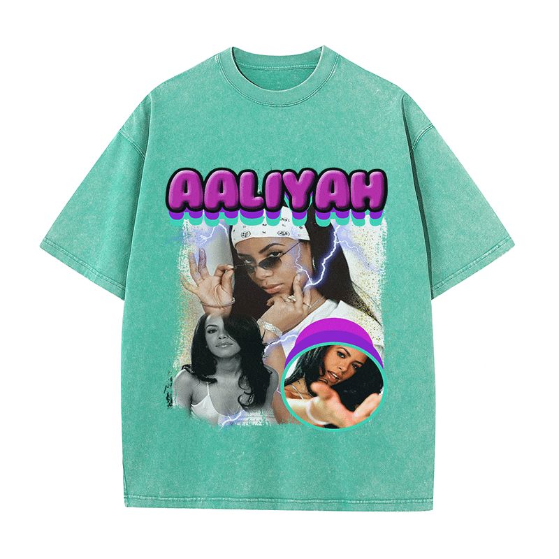 RDMCLOTHINGART tapestry hoodie AALIYAH HEAVY WEIGHT COTTON TEE-9113