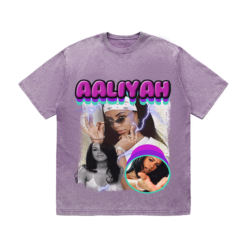 RDMCLOTHINGART tapestry hoodie AALIYAH HEAVY WEIGHT COTTON TEE-9113