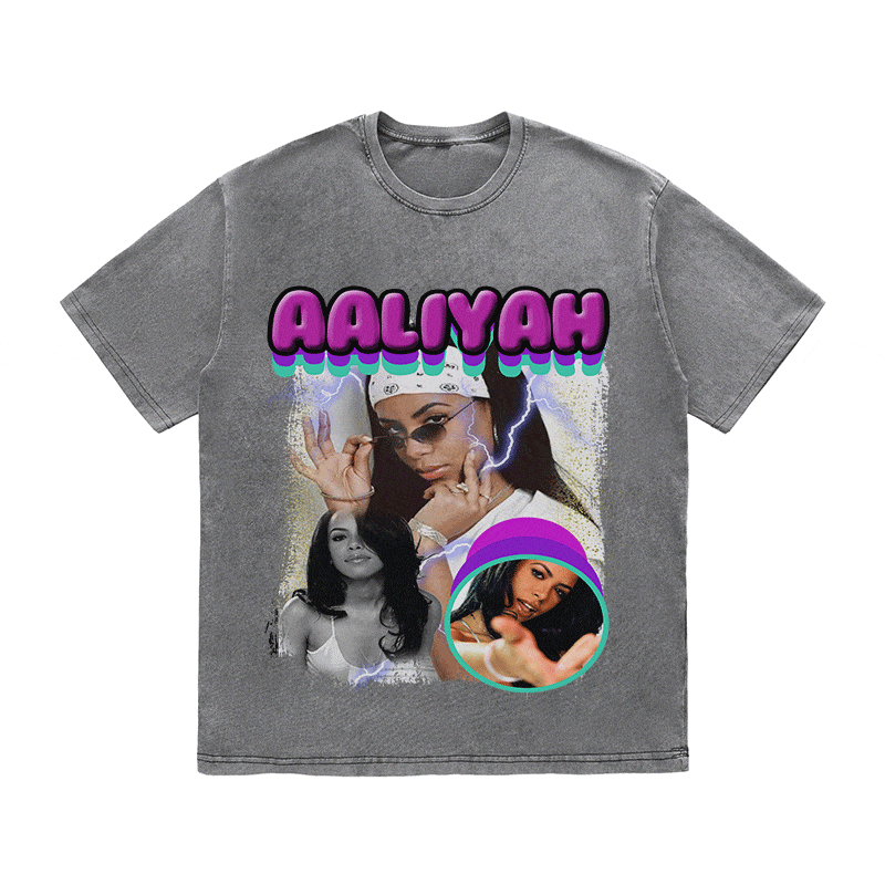 RDMCLOTHINGART tapestry hoodie AALIYAH HEAVY WEIGHT COTTON TEE-9113