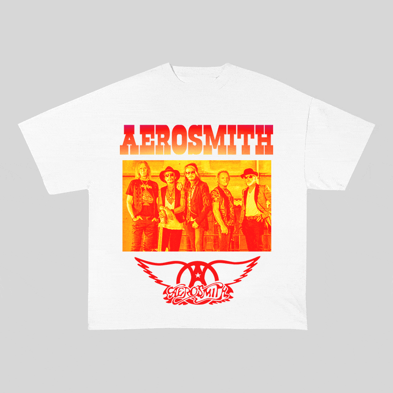 RDMCLOTHINGART tapestry hoodie AEROSMITH HEAVY WEIGHT COTTON TEE-9115