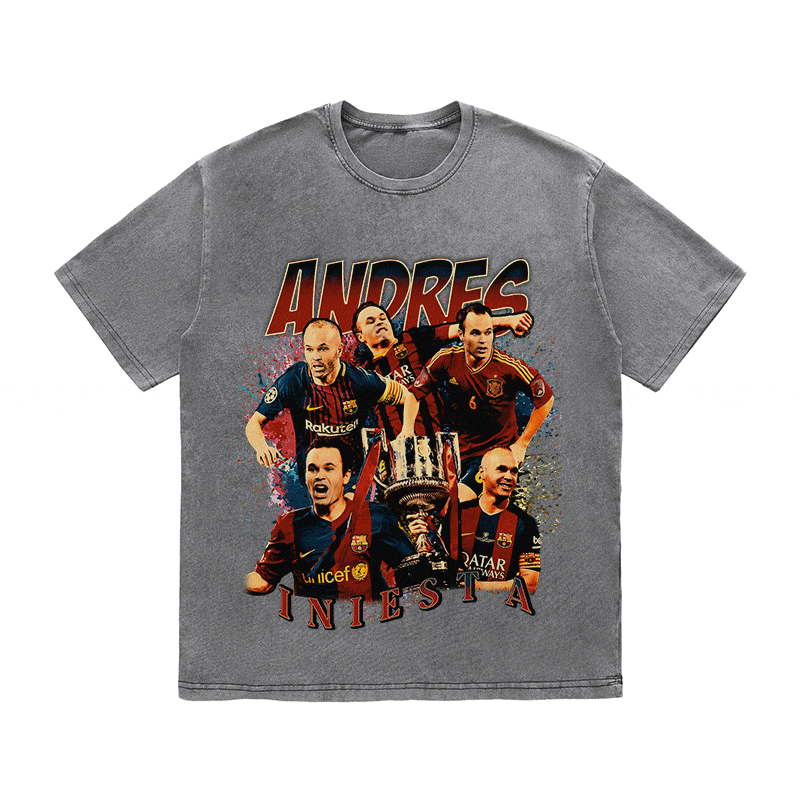 RDMCLOTHINGART tapestry hoodie ANDRES INIESTA HEAVY WEIGHT COTTON TEE-9145