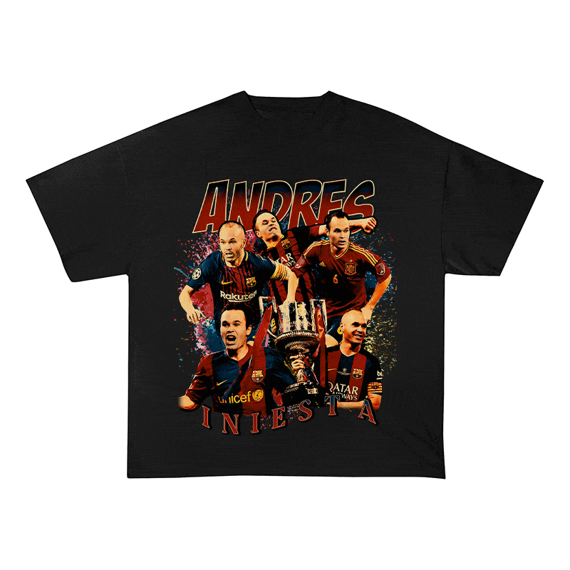 RDMCLOTHINGART tapestry hoodie ANDRES INIESTA HEAVY WEIGHT COTTON TEE-9145