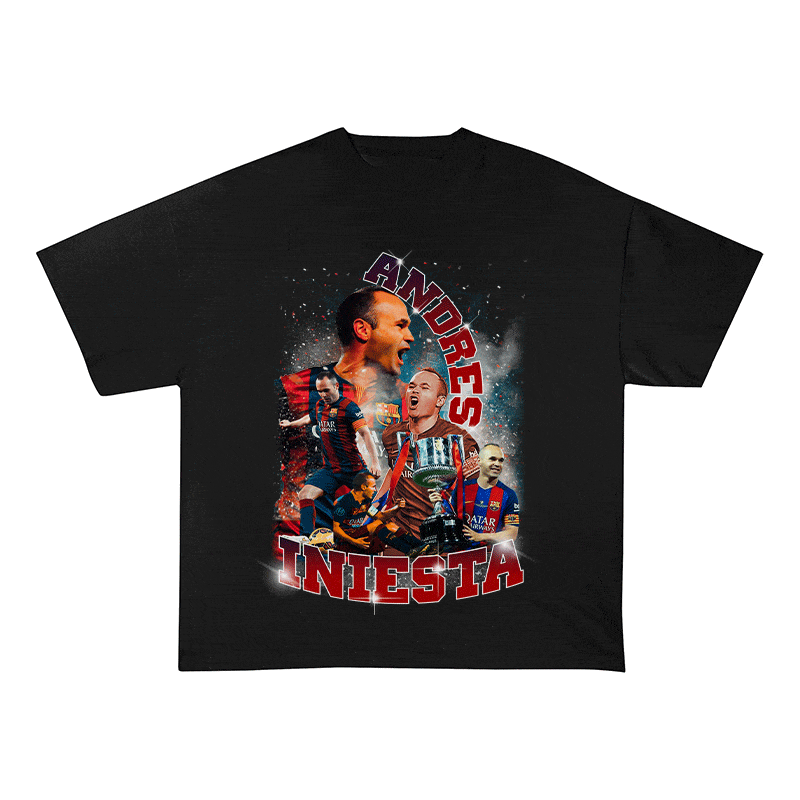 RDMCLOTHINGART tapestry hoodie ANDRES INIESTA HEAVY WEIGHT COTTON TEE-9146