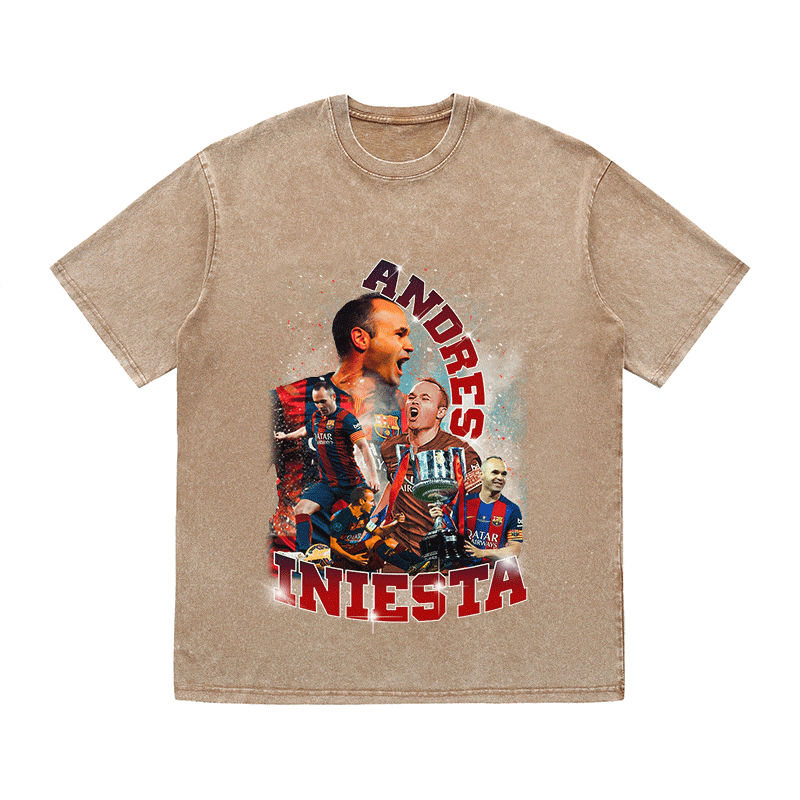 RDMCLOTHINGART tapestry hoodie ANDRES INIESTA HEAVY WEIGHT COTTON TEE-9146