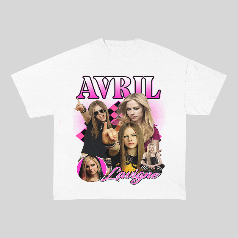 RDMCLOTHINGART tapestry hoodie AVRIL LAVIGNE HEAVY WEIGHT COTTON TEE-9117