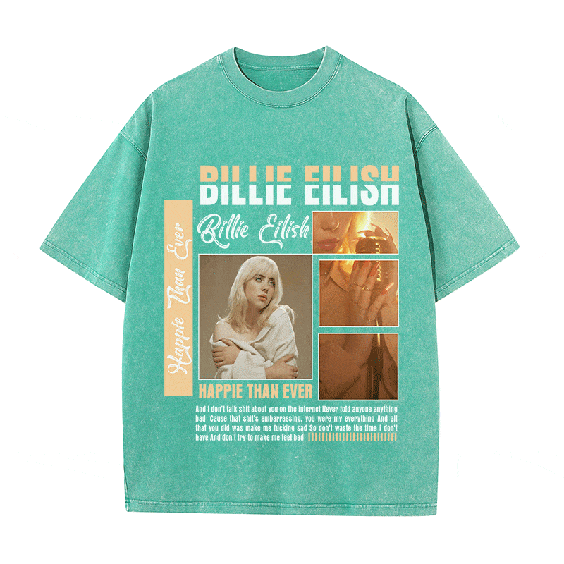 RDMCLOTHINGART tapestry hoodie BILLIE EILISH HEAVY WEIGHT COTTON TEE-8990