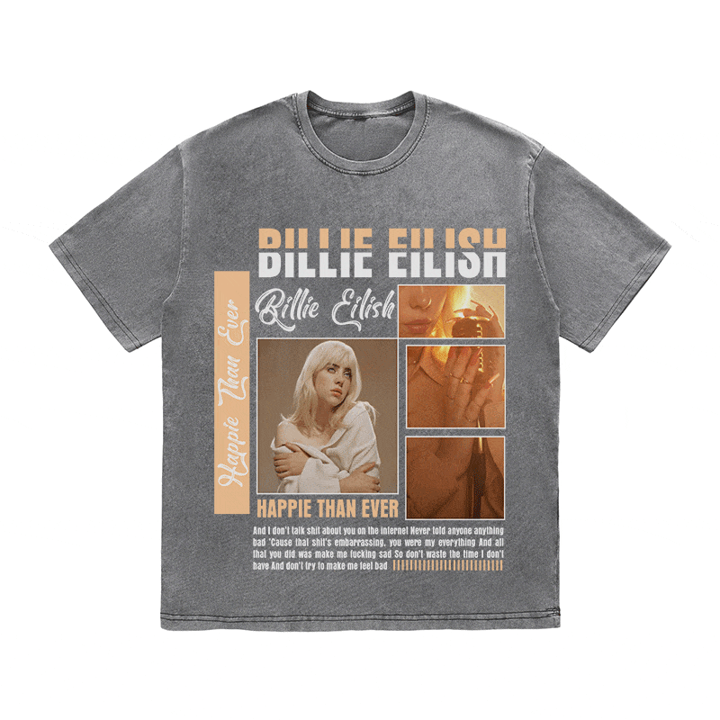RDMCLOTHINGART tapestry hoodie BILLIE EILISH HEAVY WEIGHT COTTON TEE-8990