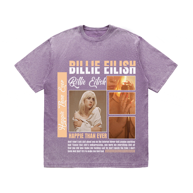 RDMCLOTHINGART tapestry hoodie BILLIE EILISH HEAVY WEIGHT COTTON TEE-8990
