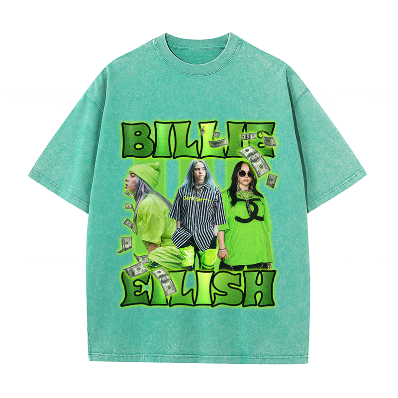 RDMCLOTHINGART tapestry hoodie BILLIE EILISH HEAVY WEIGHT COTTON TEE-9120