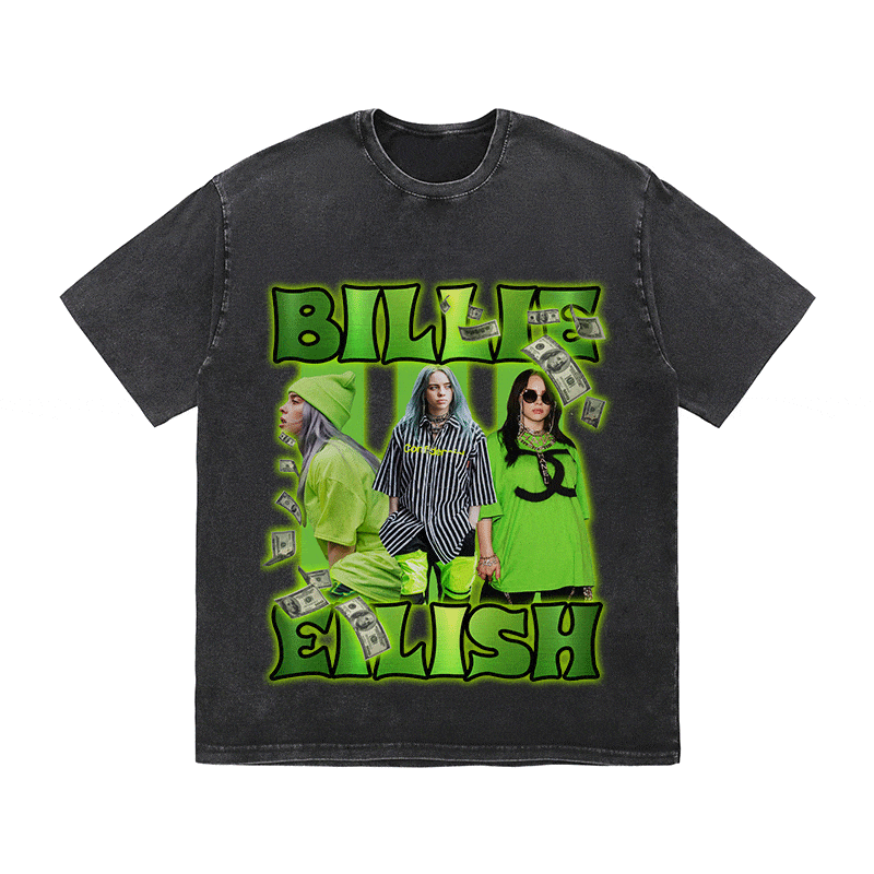 RDMCLOTHINGART tapestry hoodie BILLIE EILISH HEAVY WEIGHT COTTON TEE-9120