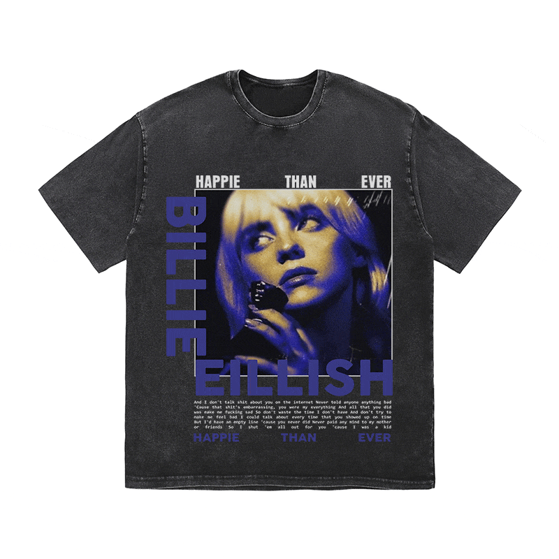 RDMCLOTHINGART tapestry hoodie BILLIE EILLISH HEAVY WEIGHT COTTON TEE-8991