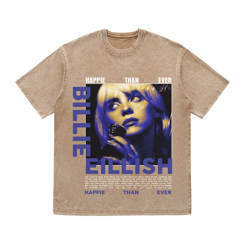 RDMCLOTHINGART tapestry hoodie BILLIE EILLISH HEAVY WEIGHT COTTON TEE-8991