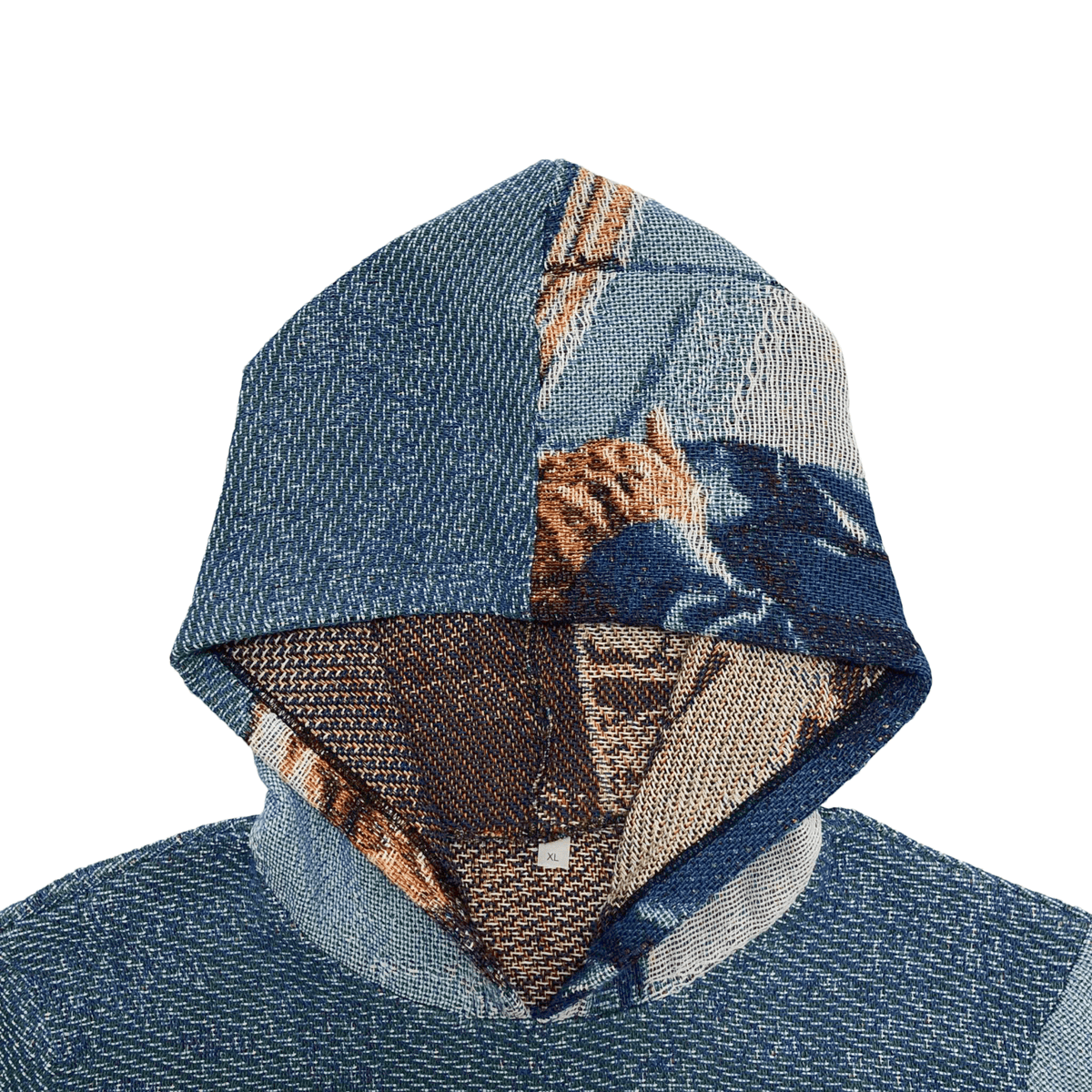 RDMCLOTHINGART tapestry hoodie Blue Nip Tapestry