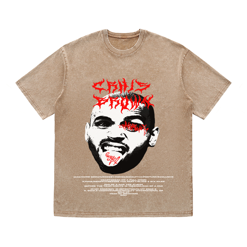 RDMCLOTHINGART tapestry hoodie CHRIS BROWN HEAVY WEIGHT COTTON TEE-8926