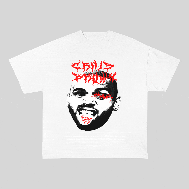 RDMCLOTHINGART tapestry hoodie CHRIS BROWN HEAVY WEIGHT COTTON TEE-8926