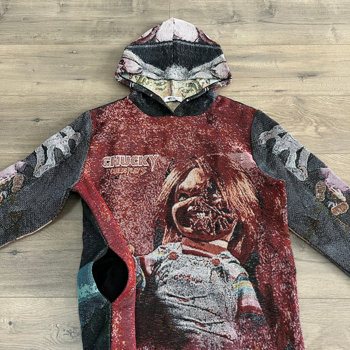 RDMCLOTHINGART tapestry hoodie CHUCKY TAPESTRY HOODIE