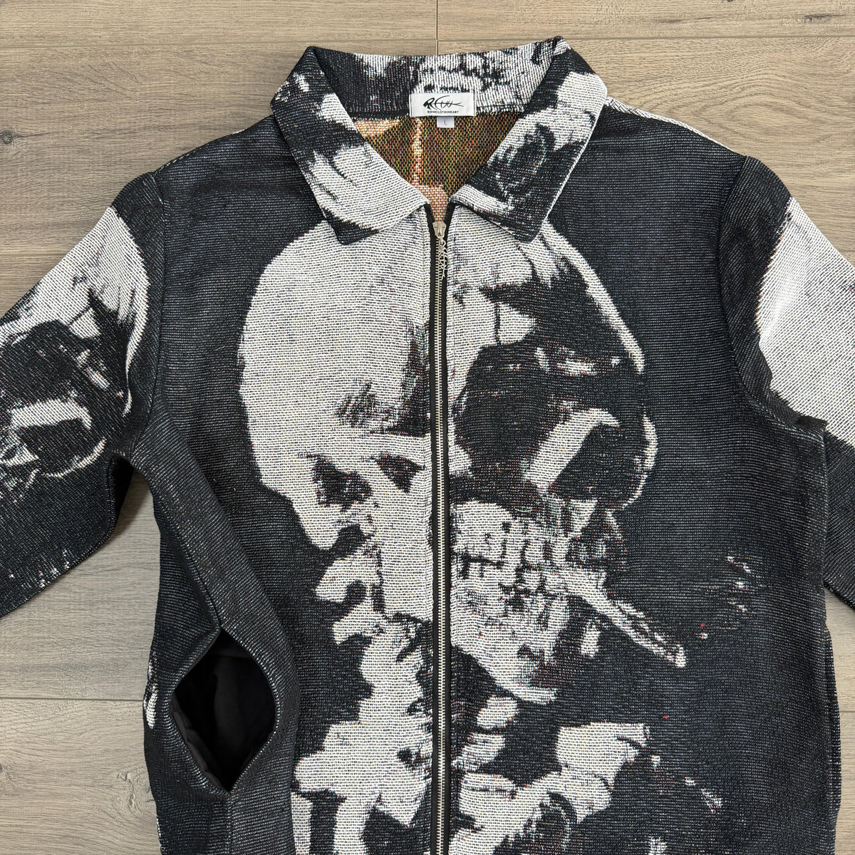 RDMCLOTHINGART tapestry hoodie CIGARETTE SKULL TAPESTRY JACKET