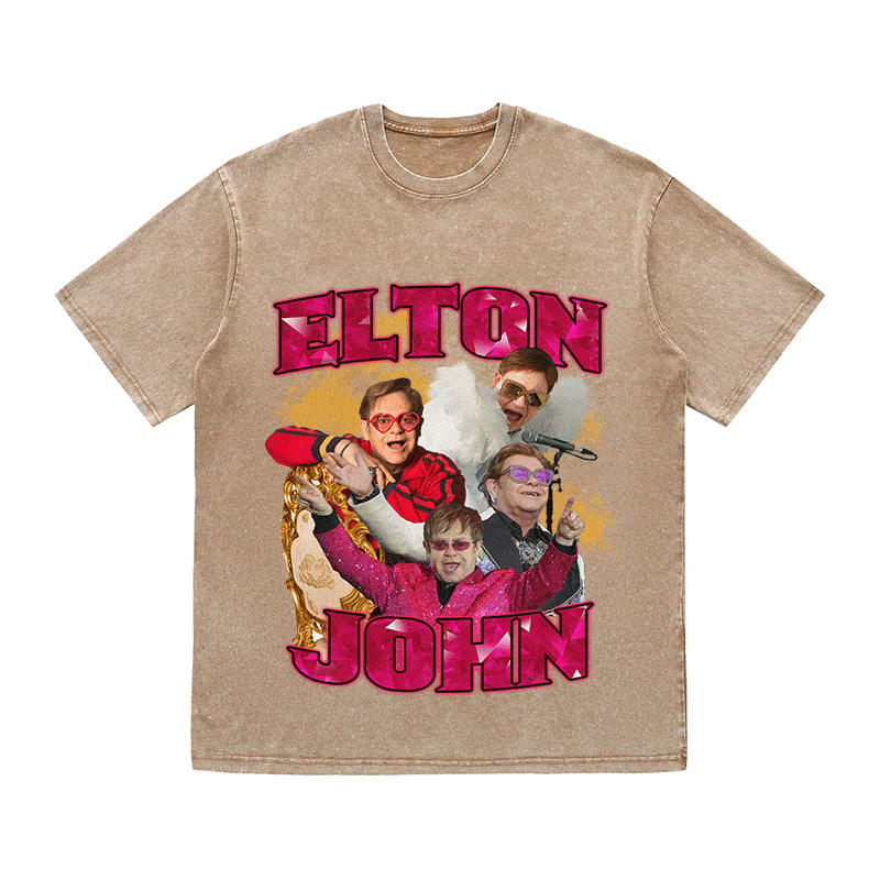 RDMCLOTHINGART tapestry hoodie ELTON JOHN HEAVY WEIGHT COTTON TEE-9123