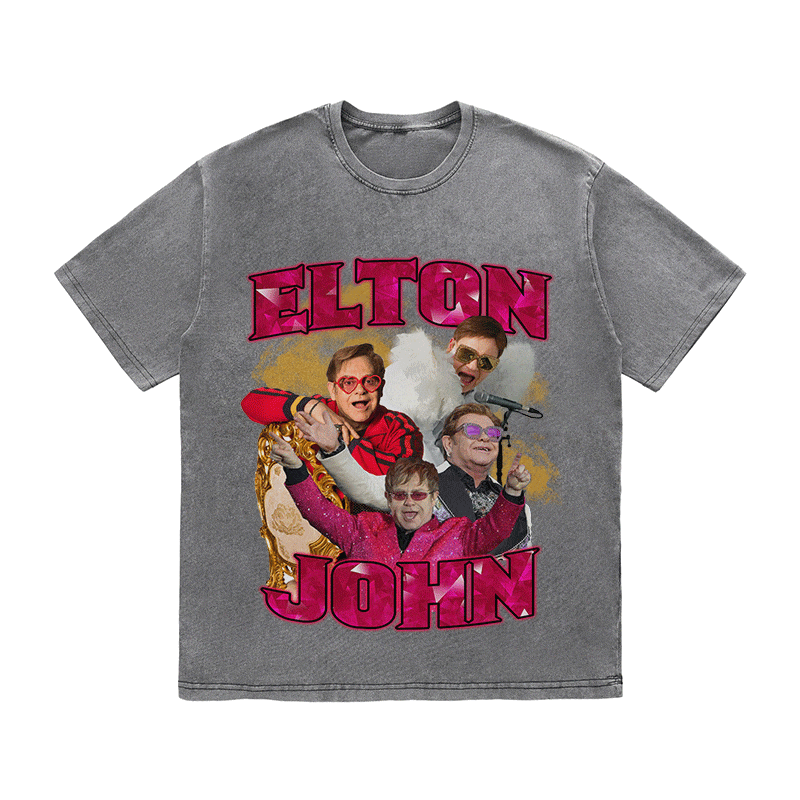 RDMCLOTHINGART tapestry hoodie ELTON JOHN HEAVY WEIGHT COTTON TEE-9123