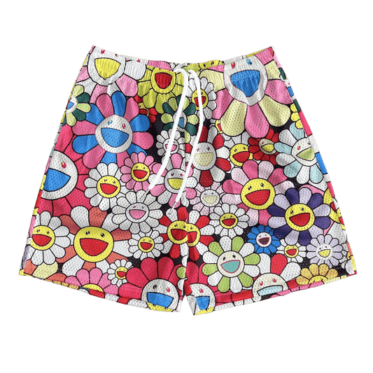 FLOWER MESH SHORTS-8622 - RDMCLOTHINGART