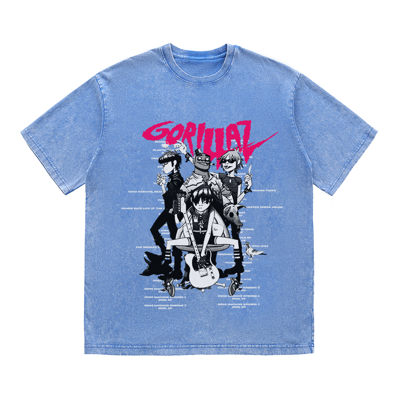 RDMCLOTHINGART tapestry hoodie GORILLAZ HEAVY WEIGHT COTTON TEE-8932