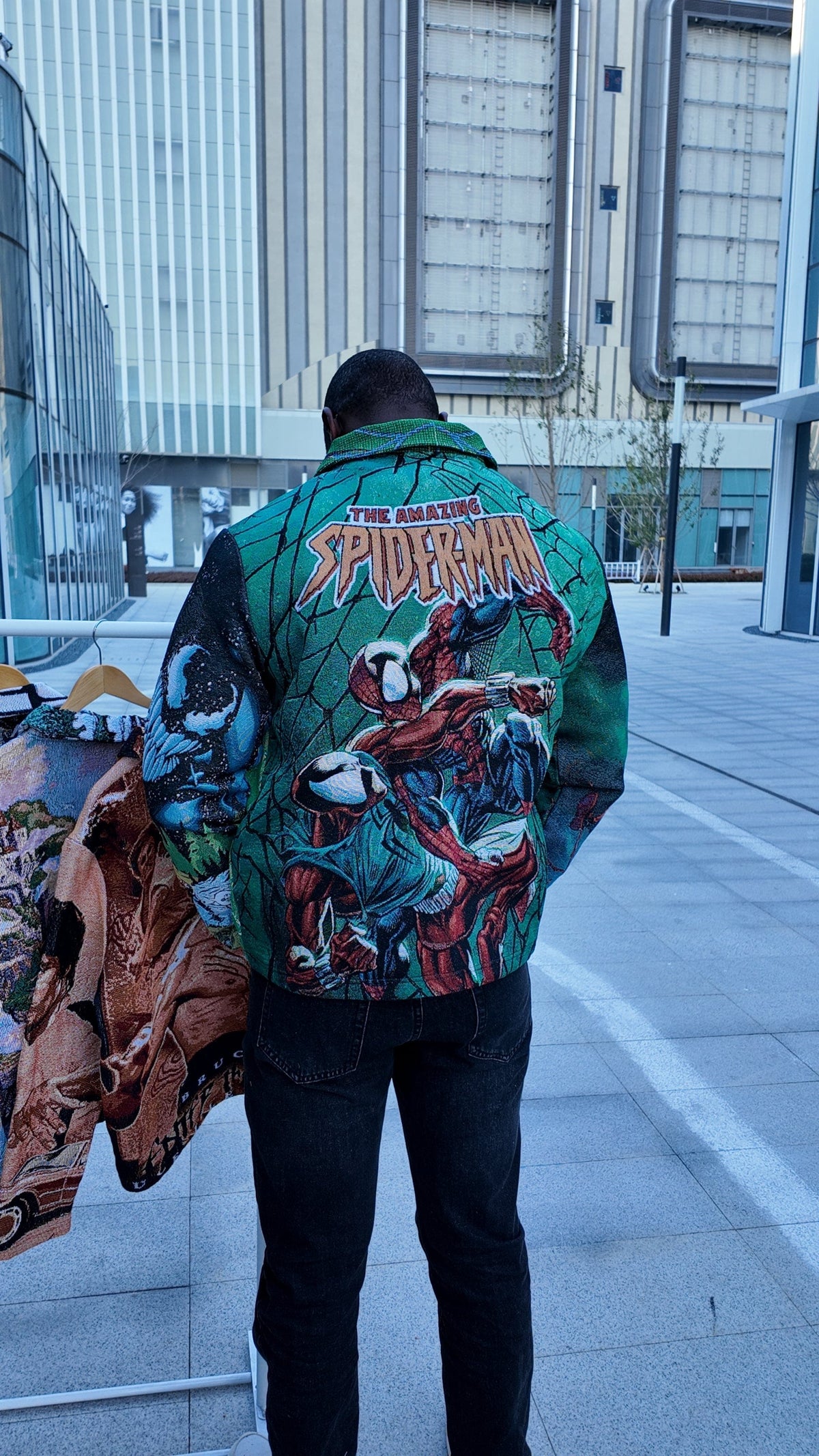 RDMCLOTHINGART tapestry hoodie GREEN SPIDER TAPESTRY JACKET