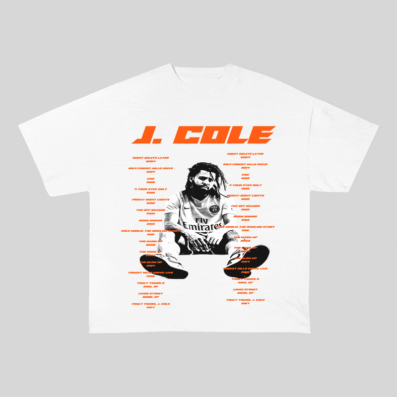 RDMCLOTHINGART tapestry hoodie J. COLE HEAVY WEIGHT COTTON TEE-8933