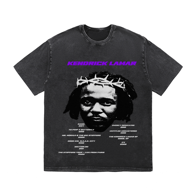 RDMCLOTHINGART tapestry hoodie KENDRICK LAMAR HEAVY WEIGHT COTTON TEE-8882