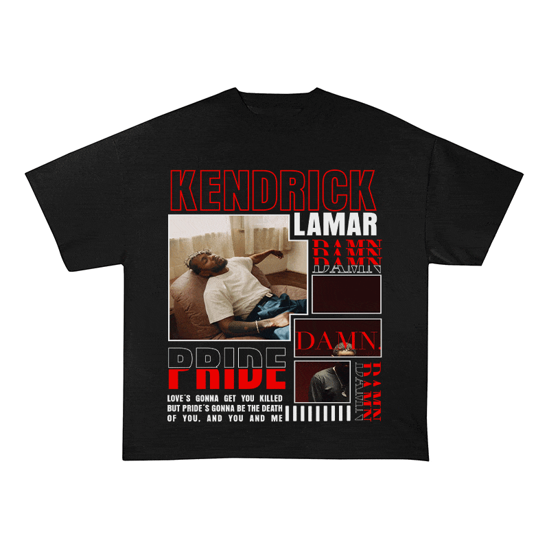 RDMCLOTHINGART tapestry hoodie KENDRICK LAMAR HEAVY WEIGHT COTTON TEE-9003