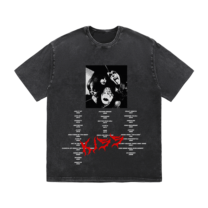 RDMCLOTHINGART tapestry hoodie KISS HEAVY WEIGHT COTTON TEE-8883
