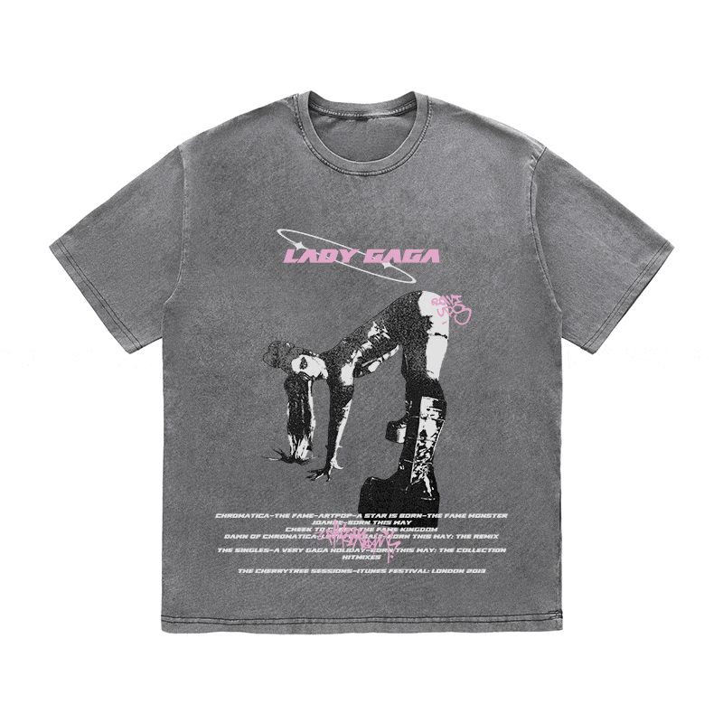 RDMCLOTHINGART tapestry hoodie LADY GAGA HEAVY WEIGHT COTTON TEE-8936