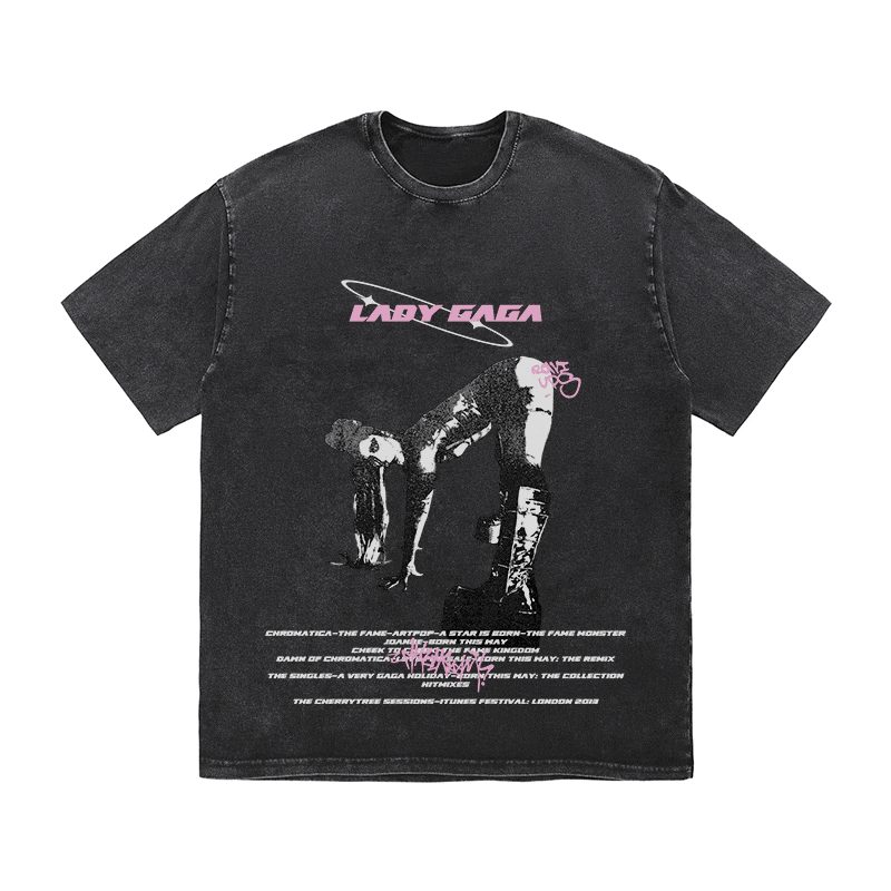 RDMCLOTHINGART tapestry hoodie LADY GAGA HEAVY WEIGHT COTTON TEE-8936