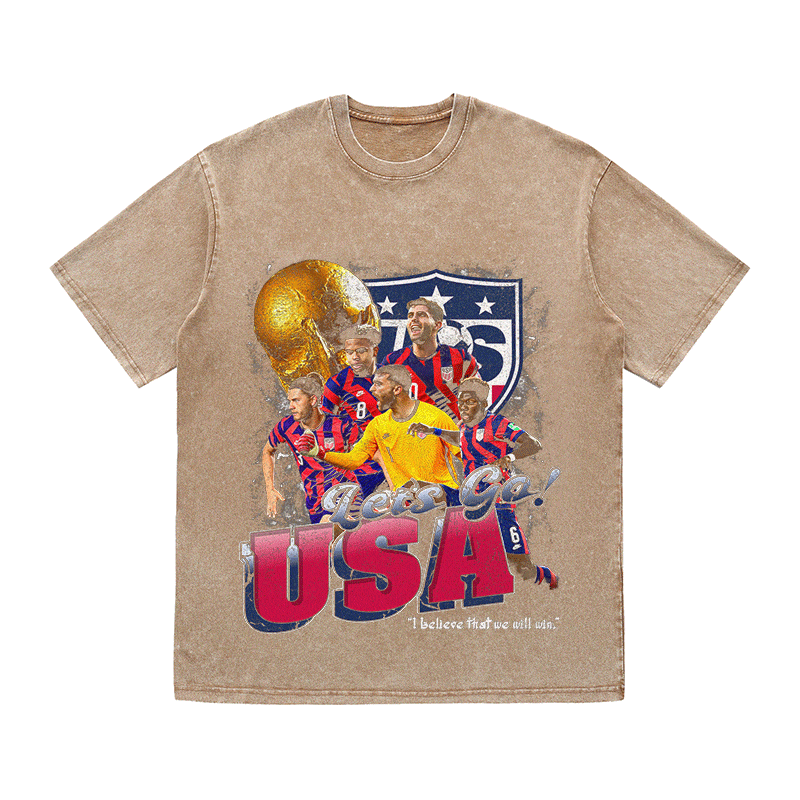 RDMCLOTHINGART tapestry hoodie LET'S GO USA HEAVY WEIGHT COTTON TEE-8965