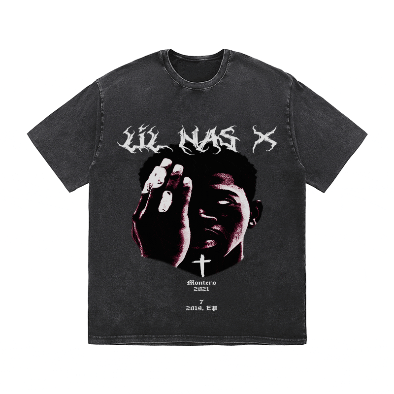 RDMCLOTHINGART tapestry hoodie LIL NAS X HEAVY WEIGHT COTTON TEE-8884