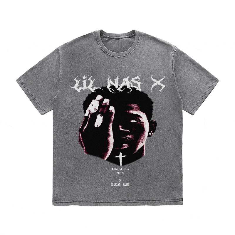 RDMCLOTHINGART tapestry hoodie LIL NAS X HEAVY WEIGHT COTTON TEE-8884