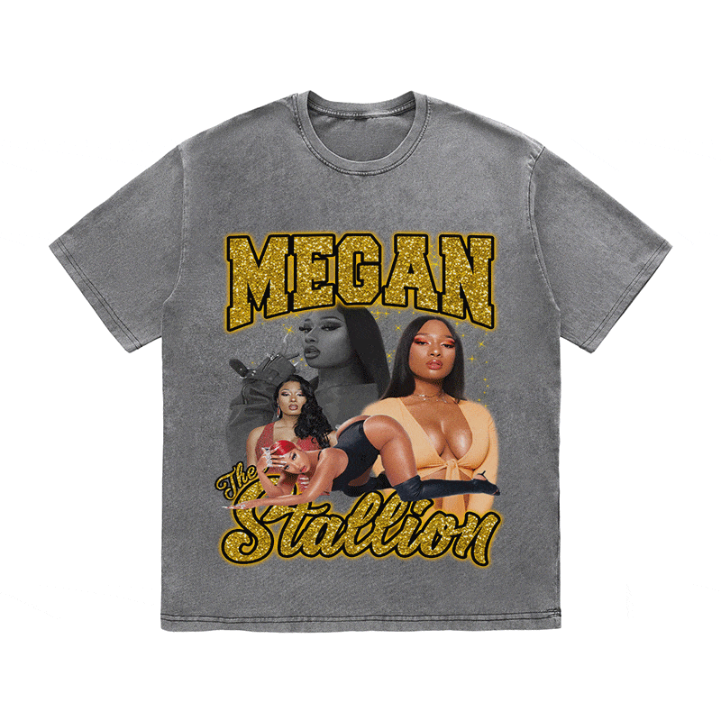 RDMCLOTHINGART tapestry hoodie MEGAN STALLION HEAVY WEIGHT COTTON TEE-9130
