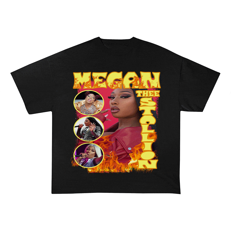 RDMCLOTHINGART tapestry hoodie MEGAN STALLION HEAVY WEIGHT COTTON TEE-9131
