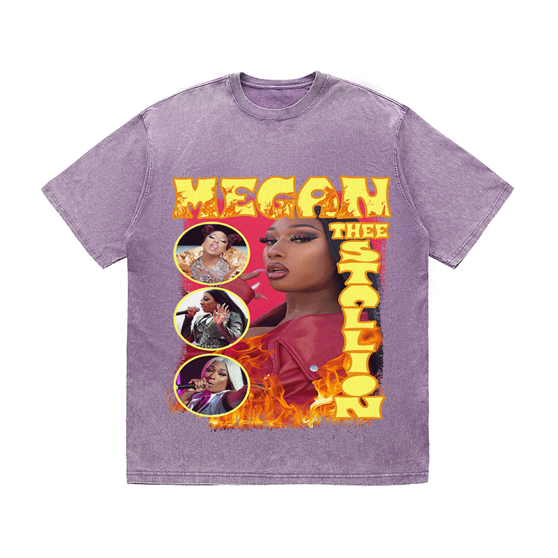 RDMCLOTHINGART tapestry hoodie MEGAN STALLION HEAVY WEIGHT COTTON TEE-9131