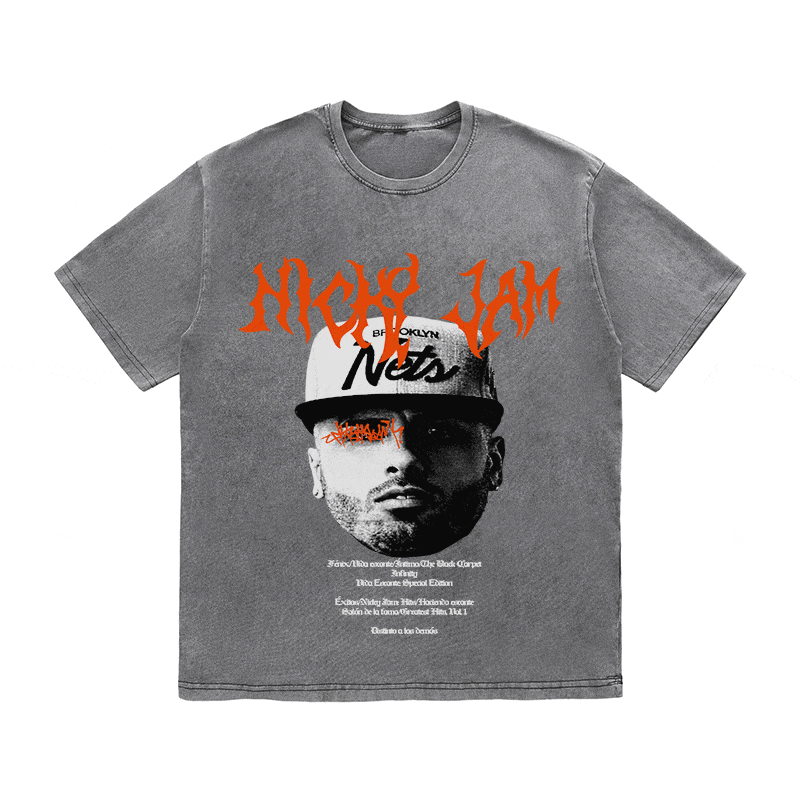 RDMCLOTHINGART tapestry hoodie NICKY JAM HEAVY WEIGHT COTTON TEE-8943
