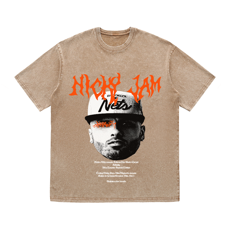 RDMCLOTHINGART tapestry hoodie NICKY JAM HEAVY WEIGHT COTTON TEE-8943